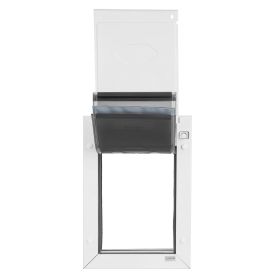 Pet Door, Medium, with Three Magnetic Flaps and Metal Frame, Strong and Weatherproof Dog Door for Interior and Exterior Doors, Easy to Install